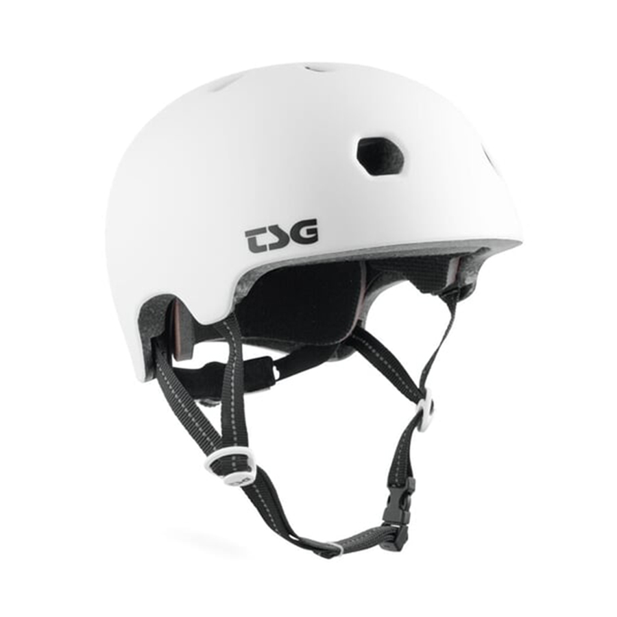 TSG Meta solid color satin white helmet